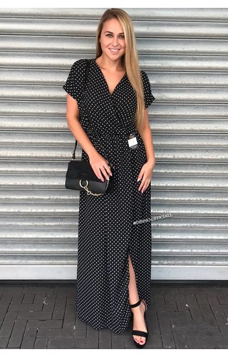 DISINO BLACK - 'POLKADOT' MAXI DRESS DISINO BLACK - 'POLKADOT' MAXI DRESS
