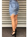 BLUE - DISTRESSED DENIM SKIRT