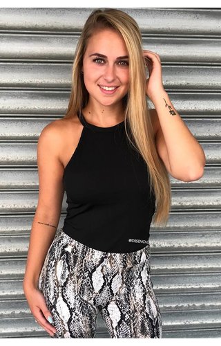 BLACK - 'KITTY' - BASIC RIBBED TOP BLACK - 'KITTY' - BASIC RIBBED TOP