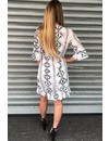 WHITE - 'ALEXIS' - SNAKE PRINT RUFFLE DRESS