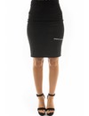 BLACK - 'GABY' - SUEDINE MIDI PENCIL SKIRT