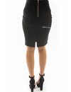 BLACK - 'GABY' - SUEDINE MIDI PENCIL SKIRT