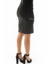 BLACK - 'GABY' - SUEDINE MIDI PENCIL SKIRT