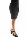 BLACK - 'GABY' - SUEDINE MIDI PENCIL SKIRT