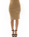 BEIGE - 'GABY' - SUEDINE MIDI PENCIL SKIRT