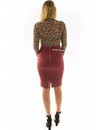 BURGUNDY - 'GABY' - SUEDINE MIDI PENCIL SKIRT