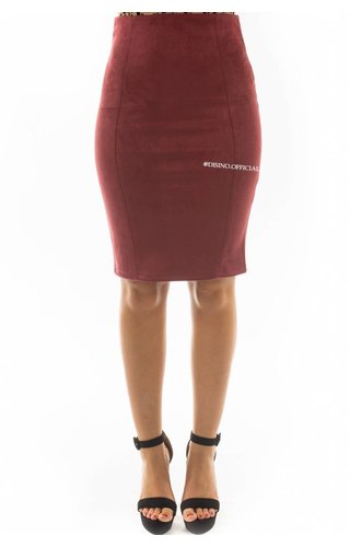 BURGUNDY - 'GABY' - SUEDINE MIDI PENCIL SKIRT BURGUNDY - 'GABY' - SUEDINE MIDI PENCIL SKIRT