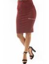 BURGUNDY - 'GABY' - SUEDINE MIDI PENCIL SKIRT