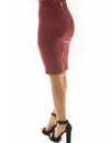 BURGUNDY - 'GABY' - SUEDINE MIDI PENCIL SKIRT