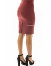 BURGUNDY - 'GABY' - SUEDINE MIDI PENCIL SKIRT