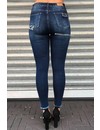 QUEEN HEARTS JEANS - DARK BLUE - SKINNY RIPPED KNEE DETAIL - 9289