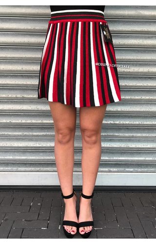 RED - 'KEISHA' - GLITTERLY STRIPED SKIRT RED - 'KEISHA' - GLITTERLY STRIPED SKIRT