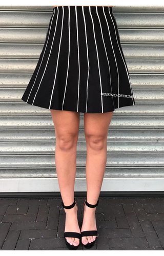 BLACK - 'JULIA' - STRIPED A-SKIRT BLACK - 'JULIA' - STRIPED A-SKIRT