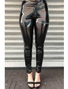 BLACK - 'KAILEE' - VINYL LATEX LOOK POCKET PANTS