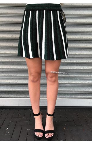 GREEN - 'KEISHA' - GLITTERLY STRIPED SKIRT GREEN - 'KEISHA' - GLITTERLY STRIPED SKIRT