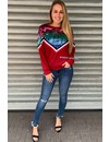 BURGUNDY - 'STEFFIE' - INSPIRED COLORFULL SWEATER