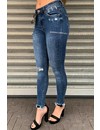 QUEEN HEARTS JEANS - MEDIUM BLUE - SKINNY CROP FRAY HEM - 9343