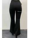 BLACK - 'YARA' - HIGH WAIST SPLITTED FLARED PANTS