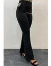 BLACK - 'YARA' - HIGH WAIST SPLITTED FLARED PANTS