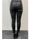 BLACK - 'REBEC' - LEATHER BIKER PANTS