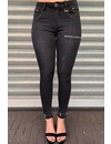 QUEEN HEARTS JEANS - DARK GREY - SKINNY PIERCE N ZIP - 9445