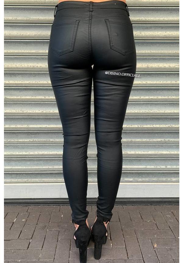 BLACK - WAX LOOK PERFECTLY SKINNY JEANS