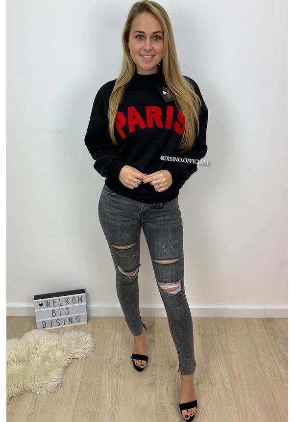 BLACK - 'PARISA' - PARIS SWEATER ROUND NECK