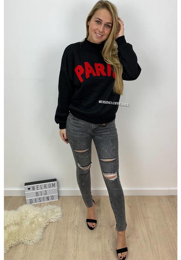 BLACK - 'PARISA' - PARIS SWEATER ROUND NECK