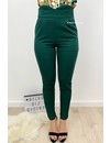 DARK GREEN - 'CHRISSY' - CROSS OVER HIGH WAIST PANTS