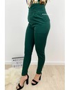 DARK GREEN - 'CHRISSY' - CROSS OVER HIGH WAIST PANTS