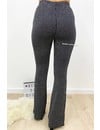 GLITTERLY BLACK - 'DAISY' - RIBBED SPARKLE FLARED PANTS