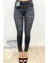 QUEEN HEARTS JEANS - DARK GREY - PERFECT DISTRESSED SKINNY PUSH UP - 9515