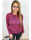 FUCHSIA - 'LARA' - SOFT TOUCH LEOPARD TOP