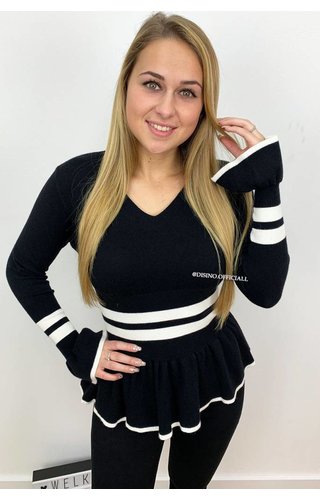 BLACK - 'TESSI' - SOFT TOUCH PEPLUM TOP BLACK - 'TESSI' - SOFT TOUCH PEPLUM TOP