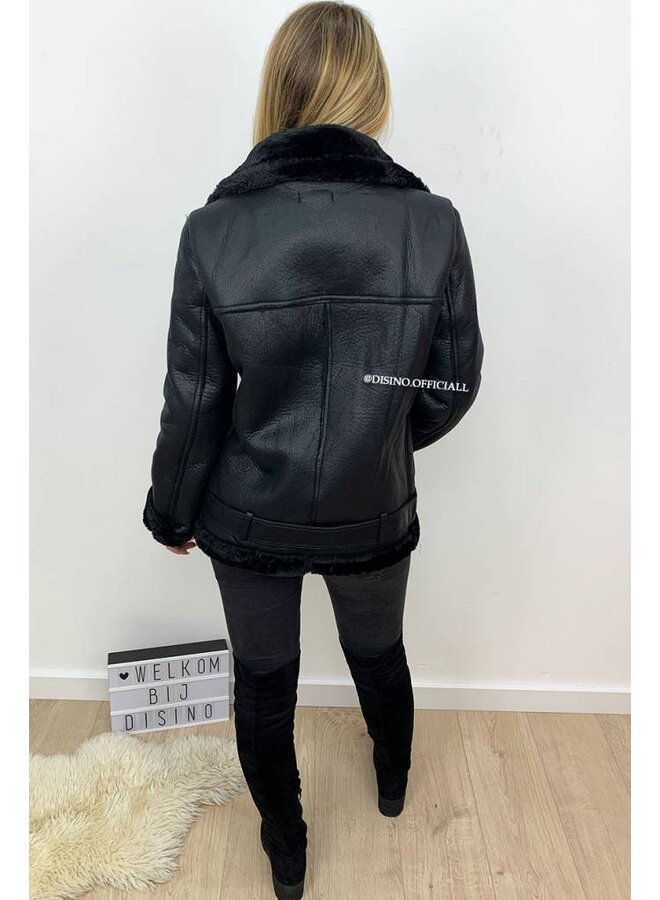 BLACK - PREMIUM QUALITY LAMMY COAT