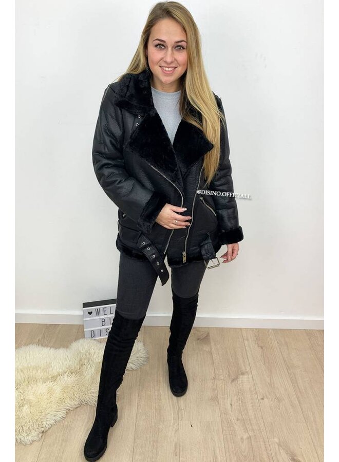 BLACK - PREMIUM QUALITY LAMMY COAT