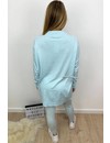 BABY BLUE - 'SHELLEY' - LEO KNOT FASHIONABLE SOFT COMFY SUIT