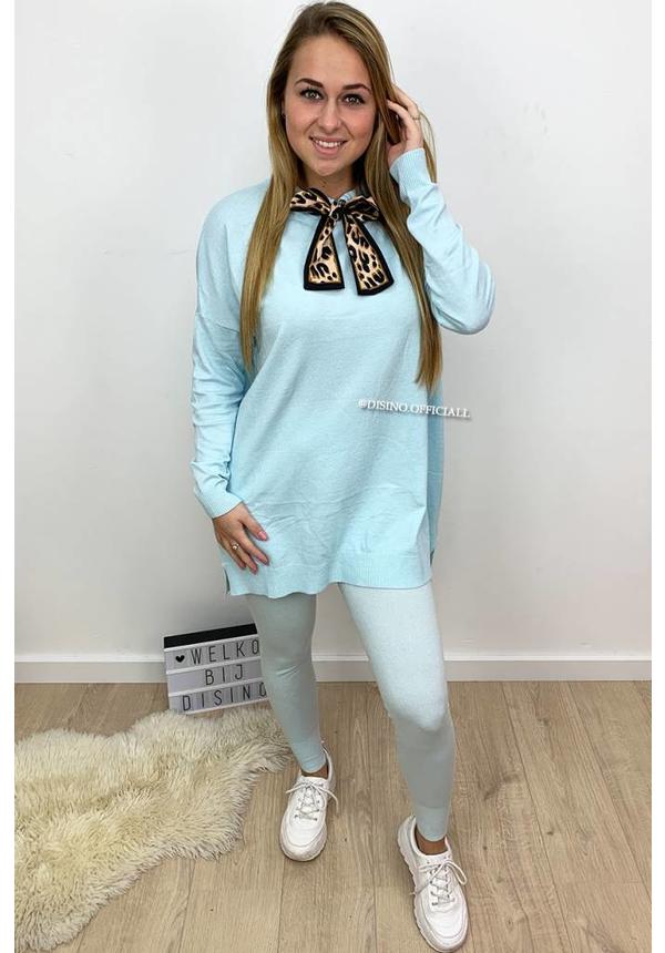 BABY BLUE - 'SHELLEY' - LEO KNOT FASHIONABLE SOFT COMFY SUIT