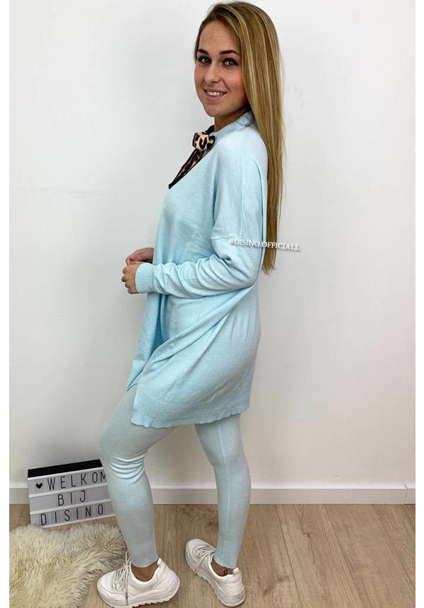 BABY BLUE - 'SHELLEY' - LEO KNOT FASHIONABLE SOFT COMFY SUIT