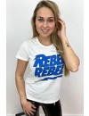 WHITE - 'REBELZ' - BLUE REBEL REBEL TEE