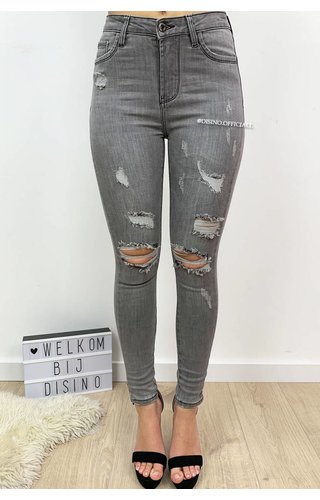 QUEEN HEARTS JEANS - LIGHT GREY - DISTRESSED SKINNY JEANS MID HIGH WAIST - 586 QUEEN HEARTS JEANS - LIGHT GREY - DISTRESSED SKINNY JEANS MID HIGH WAIST - 586