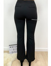 BLACK - 'FLORA' - HIGH WAIST SLIM FIT FLARED PANTS