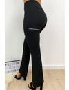 BLACK - 'FLORA' - HIGH WAIST SLIM FIT FLARED PANTS