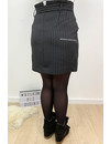 BLACK - 'RUDY' - CHALK STRIPED PAPERBAG SKIRT