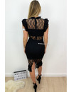 BLACK - 'VALENTINA' - LACE PENCIL DRESS