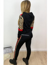 RED - 'AMBER' - LEOPARD STRIPED TRACK SUIT