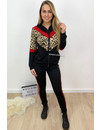 RED - 'AMBER' - LEOPARD STRIPED TRACK SUIT