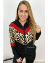 RED - 'AMBER' - LEOPARD STRIPED TRACK SUIT