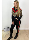 RED - 'AMBER' - LEOPARD STRIPED TRACK SUIT