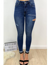 QUEEN HEARTS JEANS - DARK BLUE - SIDE CUT SKINNY JEANS - 9527